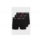 Hugo Boxerbr Triplet Ανδρικά Εσώρουχα Μπόξερ Μαύρα 3 Τεμάχια