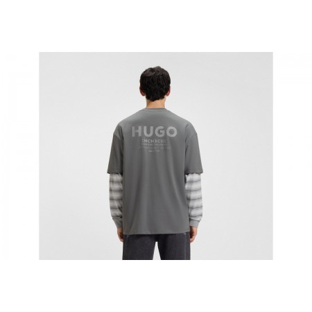 Hugo Nalono Rear Logo Artwork T-Shirt Ανδρικό 