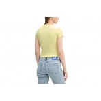 Hugo Baby B Γυναικείο Κοντομάνικο Crop Top T-Shirt Κίτρινο