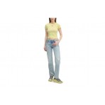 Hugo Baby B Γυναικείο Κοντομάνικο Crop Top T-Shirt Κίτρινο