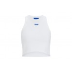 Hugo Boss Baby Tank B Γυναικεία Αμάνικη Crop Top Μπλούζα Λευκή