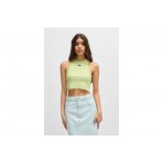 Hugo Baby Crop Top Γυναικείο Αμάνικο Crop Top Λαχανί