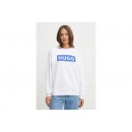 Hugo Classic Γυναικεία Μακρυμάνικη Μπλούζα με Λαιμόκοψη Λευκή