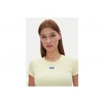 Hugo Easy Γυναικείο Κοντομάνικο T-Shirt Κίτρινο