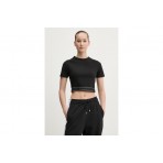 Hugo Dolly B Crop Top Γυναικείο Κοντομάνικο T-Shirt Μαύρο