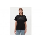 Hugo Vintage Logo Γυναικείο Κοντομάνικο T-Shirt Μαύρο