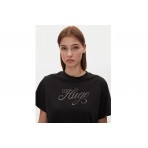 Hugo Vintage Logo Γυναικείο Κοντομάνικο T-Shirt Μαύρο