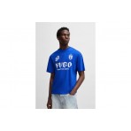 Hugo Nebulop Football Inspired Ανδρικό Κοντομάνικο T-Shirt Μπλε
