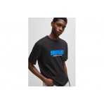 Hugo Newromi Logo Artwork Ανδρικό Κοντομάνικο T-Shirt Μαύρο