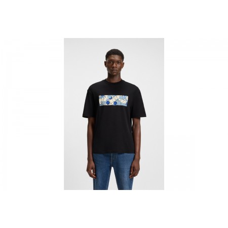 Hugo Nurix With Logo Artwork Ανδρικό Κοντομάνικο T-Shirt Μαύρο