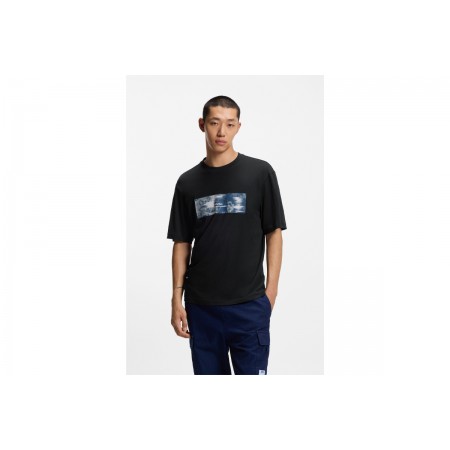 Hugo Napolux With Printed Artwork Ανδρικό Κοντομάνικο T-Shirt Μαύρο