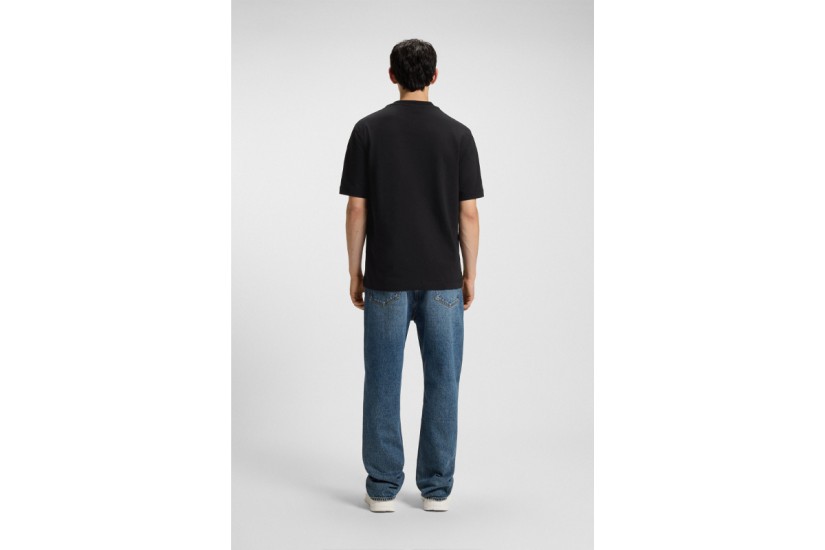 Hugo Nestite With Logo Label Ανδρικό Κοντομάνικο T-Shirt Μαύρο
