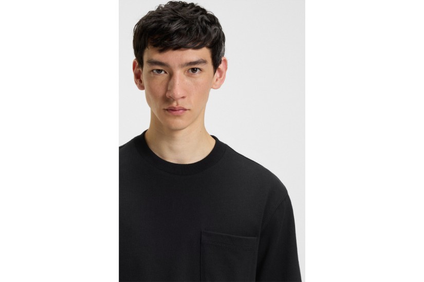 Hugo Nestite With Logo Label Ανδρικό Κοντομάνικο T-Shirt Μαύρο