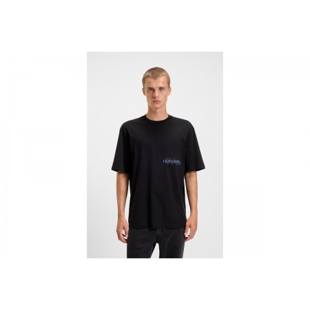 Hugo Nogoste With Ombre Logo Ανδρικό Κοντομάνικο T-Shirt Μαύρο