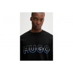 Hugo Nogocrew With Ombre Logo Ανδρική Μακρυμάνικη Μπλούζα Μαύρη
