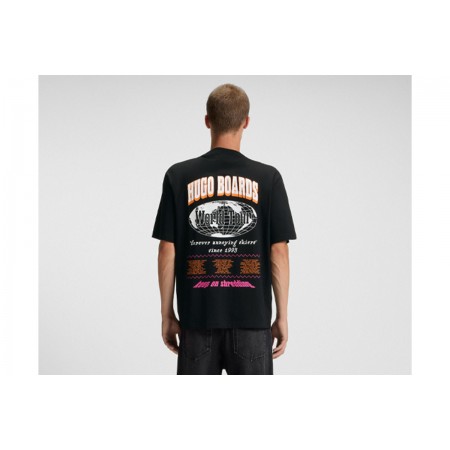 Hugo Nartupix Logo Artwork Ανδρικό Κοντομάνικο T-Shirt Μαύρο