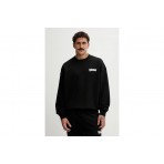 Hugo Nyrocrew With Logo Prints Ανδρική Μακρυμάνικη Μπλούζα Μαύρη