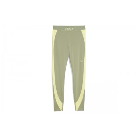 Puma Strong High-Waisted Γυναικείο Κολάν 7/8 Χακί, Λεμονί