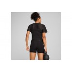 Puma Lace Γυναικείο Κοντομάνικο Crop Top T-Shirt Μαύρο