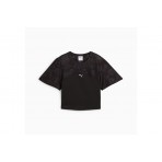 Puma Lace Γυναικείο Κοντομάνικο Crop Top T-Shirt Μαύρο