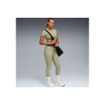 Puma Strong Γυναικεία Κοντομάνικη Crop Top Μπλούζα Λαδί