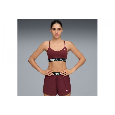 Puma Move Strong Γυναικείο Μπουστάκι Βυσσινί, Μαύρο, Λευκό