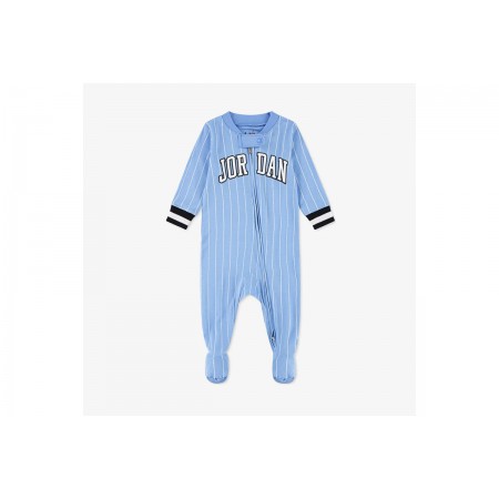 Jordan Jersey Footed Coverall Βρεφική Ολόσωμη Φόρμα Γαλάζια, Λευκή