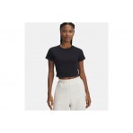 Under Armour Rival Rib Baby Γυναικείο Κοντομάνικο Crop Top Μαύρο
