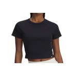 Under Armour Rival Rib Baby Γυναικείο Κοντομάνικο Crop Top Μαύρο