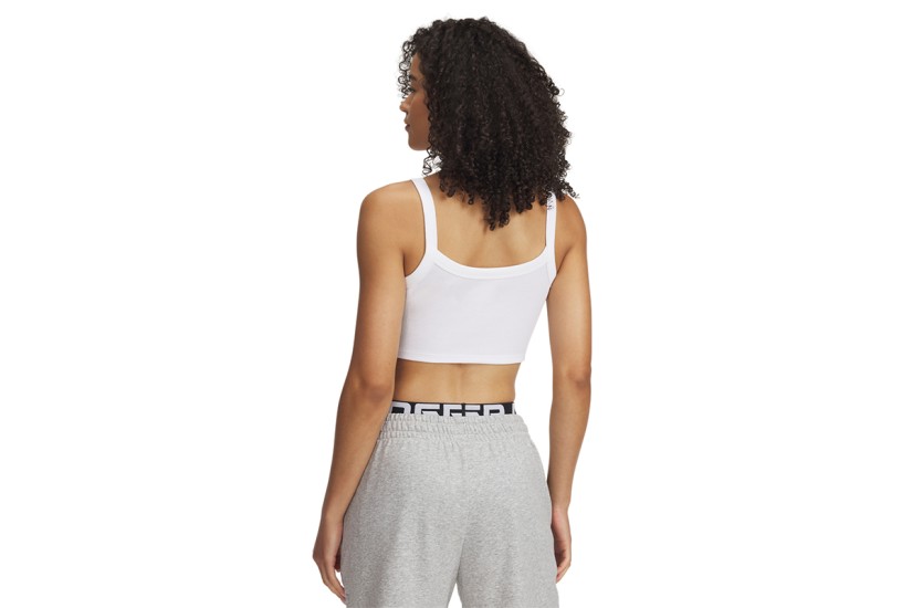 Under Armour Rival Rib Baby Γυναικείο Αμάνικο Crop Top Λευκό