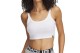 Under Armour Rival Rib Baby Γυναικείο Αμάνικο Crop Top Λευκό