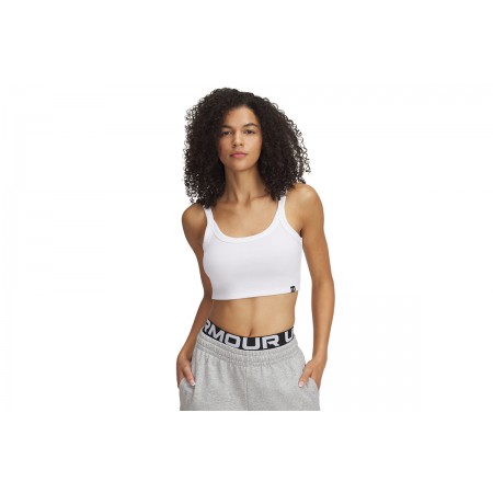 Under Armour Rival Rib Baby Γυναικείο Αμάνικο Crop Top Λευκό