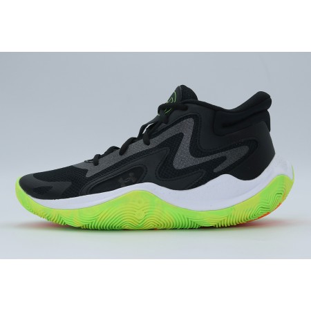 Under Armour Jet 25 Μπασκετικά Παπούτσια Μαύρα, Λαχανί, Λευκά