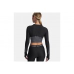 Under Armour Heatgear Rib 1-4 Zip Γυναικείο Μακρυμάνικο Crop Top