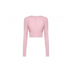 Under Armour Heatgear Rib 1-4 Zip Γυναικείο Μακρυμάνικο Crop Top Ροζ