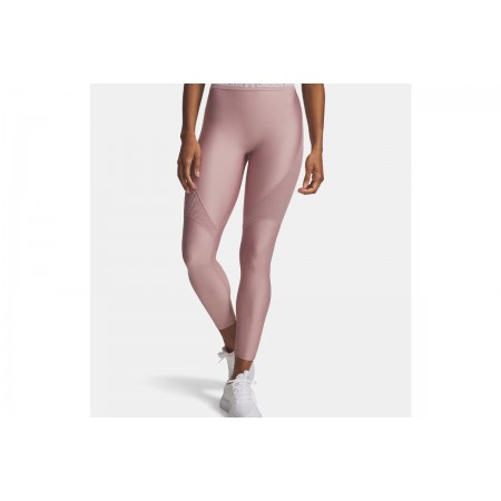 Under Armour Heatgear Rib Γυναικείο Μακρύ Κολάν Ροζ