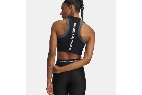 Under Armour Heatgear Rib Crop Top Αμάνικο Γυναικείο (6003985 001)