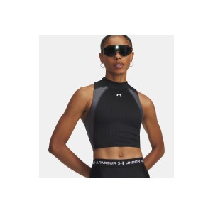 Under Armour Heatgear Rib Crop Top Αμάνικο Γυναικείο (6003985 001)