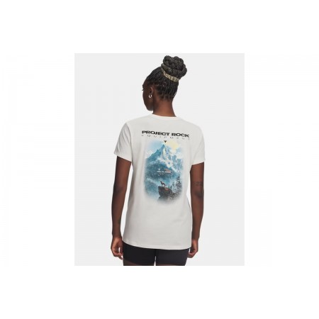 Under Armour Project Rock Graphic Γυναικείο Κοντομάνικο T-Shirt Εκρού