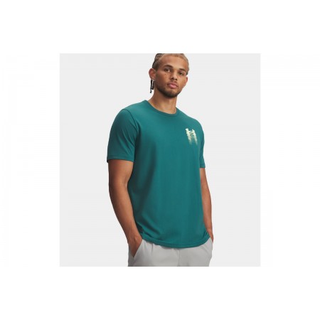 Under Armour Blur Logo Ανδρικό Κοντομάνικο T-Shirt Πετρόλ