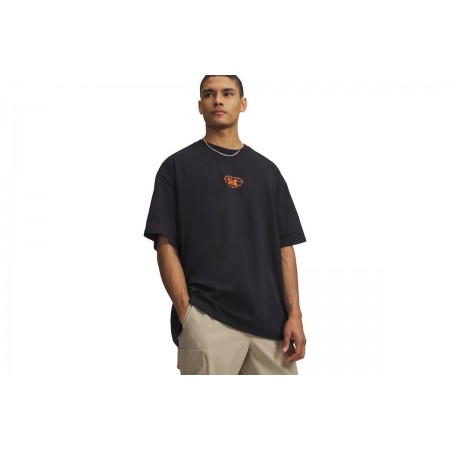 Under Armour Heavyweight Hoops Photoreal Ανδρικό Κοντομάνικο T-Shirt Μαύρο, Πορτοκαλί