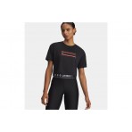 Under Armour Tech Branded Cropped Γυναικείο Κοντομάνικο T-Shirt Μαύρο