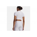 Under Armour Heatgear Γυναικείο Κοντομάνικο Crop Top Mock Λευκό