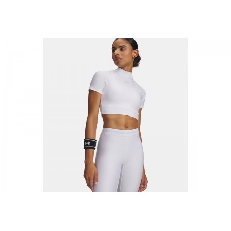 Under Armour Heatgear Γυναικείο Κοντομάνικο Crop Top Mock Λευκό