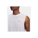 Under Armour Velociti Ανδρική Αμάνικη Μπλούζα Λευκή