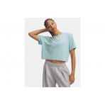 Under Armour Rival Boxy Wash Γυναικεία Cropped Κοντομάνικη Μπλούζα Γαλάζια