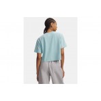 Under Armour Rival Boxy Wash Γυναικεία Cropped Κοντομάνικη Μπλούζα Γαλάζια