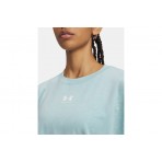 Under Armour Rival Boxy Wash Γυναικεία Cropped Κοντομάνικη Μπλούζα Γαλάζια