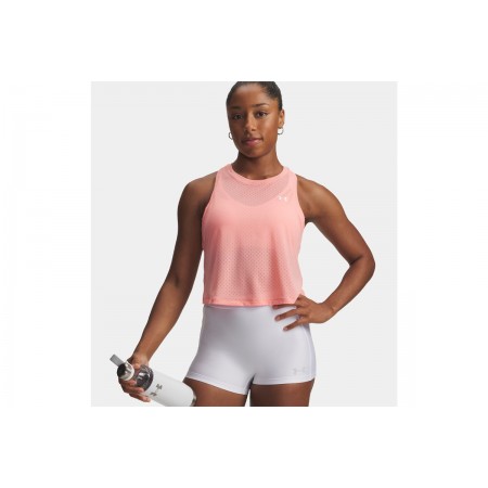 Under Armour Tech Sport Mesh Γυναικεία Αμάνικη Crop Μπλούζα Ροζ
