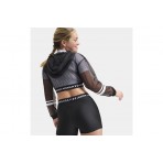 Under Armour Heatgear Mesh Cropped Γυναικεία Πολυεστερική Ζακέτα με Κουκούλα Μαύρη, Λευκή